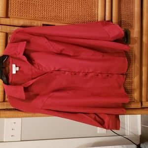 Dressbarn red size 3x long sleeve blouse with slimming detail